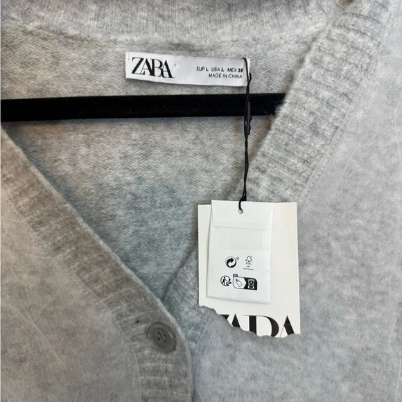 Zara Light Gray Women's Cardigan - Picture 2 of 4